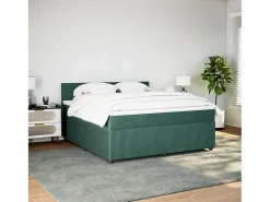 Cama box spring con colchón terciopelo oscuro 180x200 cm < Clicnbuy Sale