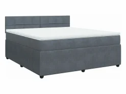 Cama box spring con colchón terciopelo oscuro 180x200 cm < Clicnbuy New