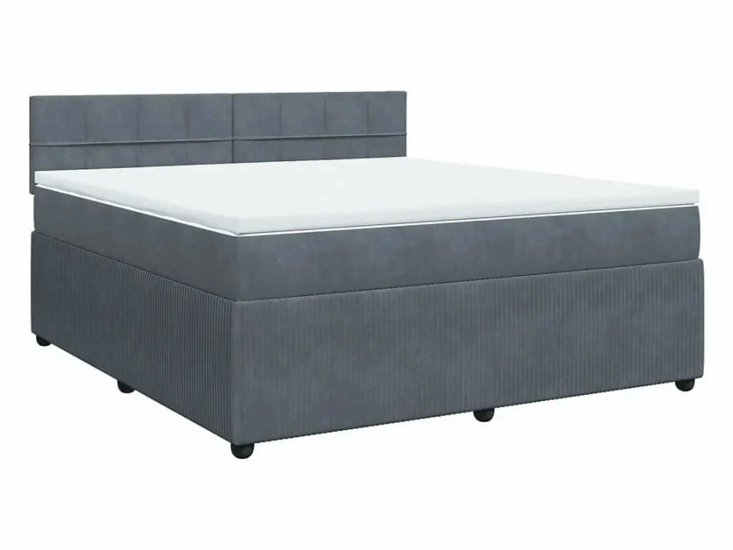 Cama box spring con colchón terciopelo oscuro 180x200 cm < Clicnbuy New