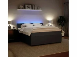 Cama box spring con colchón terciopelo oscuro 180x200 cm < Clicnbuy New