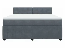 Cama box spring con colchón terciopelo oscuro 180x200 cm < Clicnbuy New