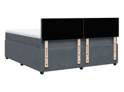 Cama box spring con colchón terciopelo oscuro 180x200 cm < Clicnbuy New