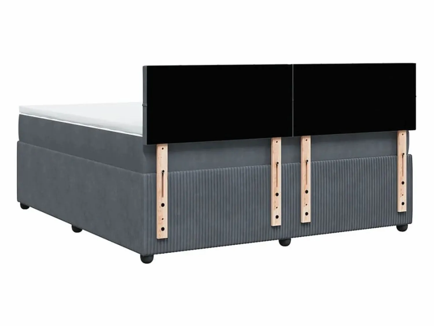 Cama box spring con colchón terciopelo oscuro 180x200 cm < Clicnbuy New