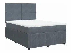 Cama box spring con colchón terciopelo oscuro 140x190 cm < Clicnbuy