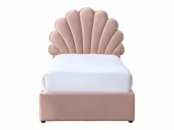 Vente-unique Cama Terciopelo|Cama Infantil * Cama concha 90 x 190 cm con 2 cajones de terciopelo + colchón - MOANA Rosa