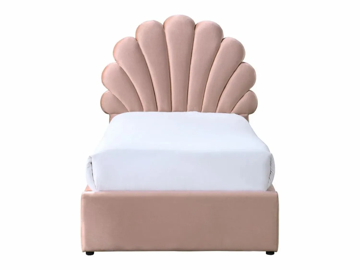 Vente-unique Cama Terciopelo|Cama Infantil * Cama concha 90 x 190 cm con 2 cajones de terciopelo + colchón - MOANA Rosa