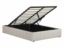 Cama doble de terciopelo "Meribel" con somier - - 160 x 200 cm < Habitat et jardin New