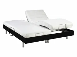 Ysmée Cama Articulada | Cama eléctrica relax decorativa somier colchón látex 3 zonas 2x80x200 cm Tela Gris PANISOLA