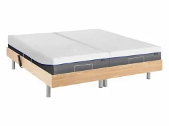 Ysmée Cama Articulada | Cama eléctrica relax, espuma viscoelástica HESIODE - roble 2 x 90 x 200 cm