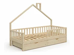 Vicco Cama Montessori|Cama Infantil | Cama en forma de casa madera natural 208x93x155 noemi