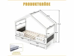 Cama infantil cabina 90x200cm con 2 cajones y pizarra - < Hauss Spole New
