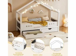 Cama infantil cabina 90x200cm con 2 cajones y pizarra - < Hauss Spole New