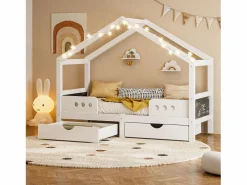Cama infantil cabina 90x200cm con 2 cajones y pizarra - < Hauss Spole New