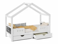 Cama infantil cabina 90x200cm con 2 cajones y pizarra - < Hauss Spole New