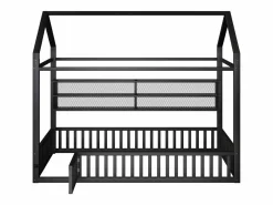 Cama infantil cabina 90x200 cm con estantes de almacenaje e iluminación LED - Sin somier - < Hauss Spole