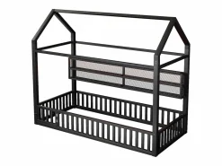 Cama infantil cabina 90x200 cm con estantes de almacenaje e iluminación LED - Sin somier - < Hauss Spole