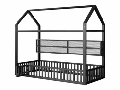 Cama infantil cabina 90x200 cm con estantes de almacenaje e iluminación LED - Sin somier - < Hauss Spole