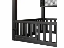 Cama infantil cabina 90x200 cm con estantes de almacenaje e iluminación LED - Sin somier - < Hauss Spole