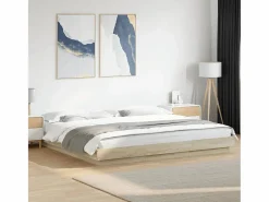 Cama Adulto * Cama matrimonial- 200x200 cm madera de ingeniería roble Sonoma ES909910 Marru00f3n