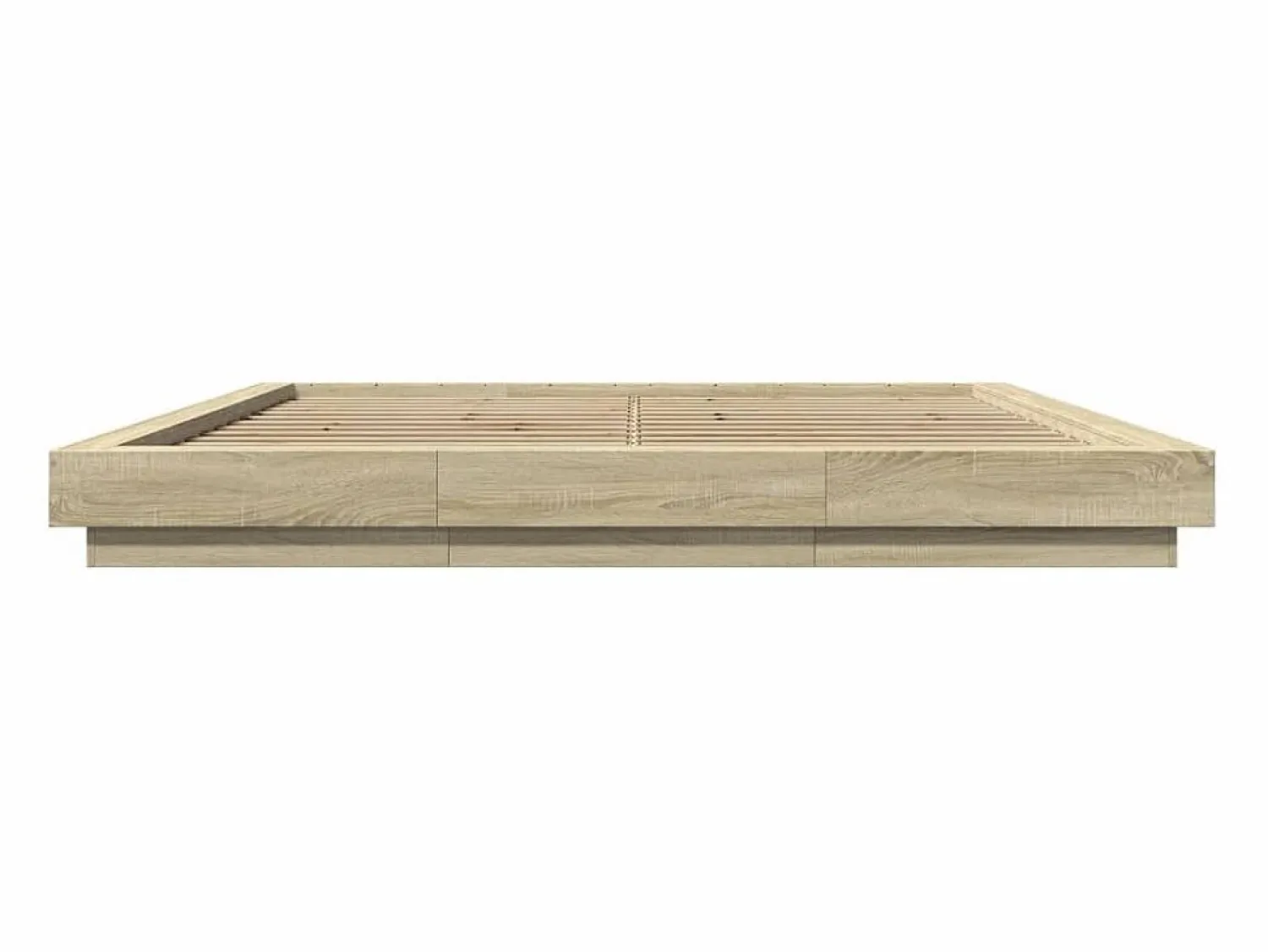 Cama Adulto * Cama matrimonial- 200x200 cm madera de ingeniería roble Sonoma ES909910 Marru00f3n