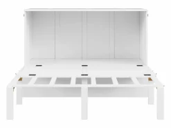 Cama Abatible | Cama Murphy de 140x200 cm, cama abatible vertical con somier de láminas, ideal para jóvenes - Blanca