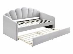 Vente-unique Cama Terciopelo|Cama Diván | Cama nido con forma de concha 2 x 90 x 190 cm terciopelo - ELUSIA