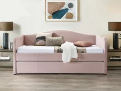 Vente-unique Cama Terciopelo|Cama Diván | Cama nido MATHILDE 2 x 90 x 190 cm terciopelo