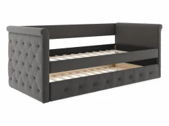Vente-unique Cama Diván|Cama Nido | Cama nido tapizada LOUISE - 2x90x190cm - tela
