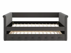 Vente-unique Cama Diván|Cama Nido | Cama nido tapizada LOUISE - 2x90x190cm - tela
