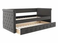 Vente-unique Cama Diván|Cama Nido | Cama nido tapizada LOUISE - 2x90x190cm - tela