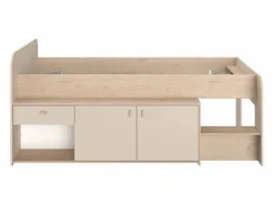 Cama semielevada 90 x 190/200 cm con almacenamiento y natural - LUNOBI < Vente-unique Sale