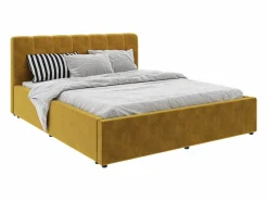 Somier - 160X200Cm * Cama tapizada Almo haaus, 200 x 160 cm, Ocre Mostaza