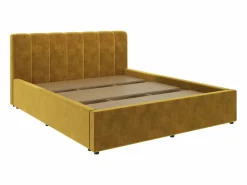 Somier - 160X200Cm * Cama tapizada Almo haaus, 200 x 160 cm, Ocre Mostaza