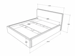 Somier - 160X200Cm * Cama tapizada Almo haaus, 200 x 160 cm, Ocre Mostaza