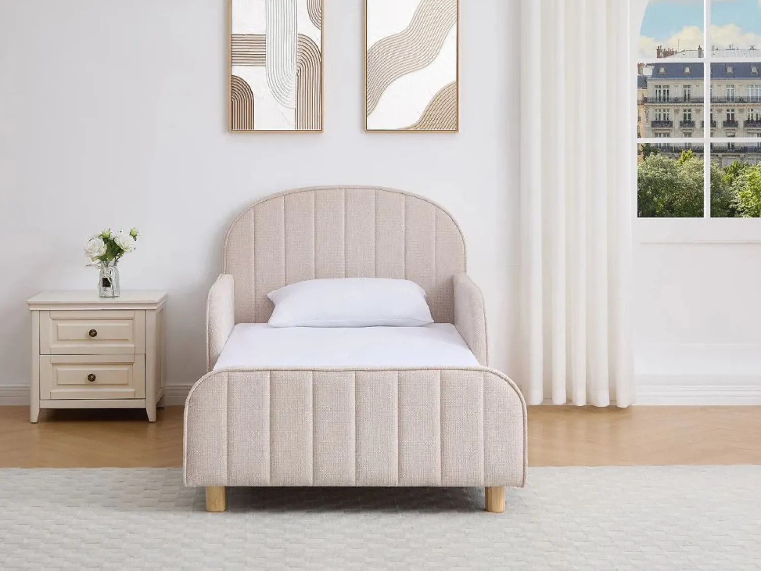 Cama 90 x 190 cm tejido texturizado en color - MIRAVELO < Vente-unique Hot