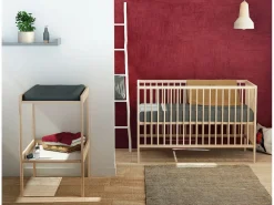 Webaby Mueble De Bebé * Cambiador de 1 estante MILO Haya cruda Color natural claro