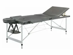 Camilla de masaje de 3 zonas estructura de aluminio banco de masaje reposacabezas reposabrazos ajustable cama de masaje plegable portátil antracita 02_0001798 < Helloshop26 Hot