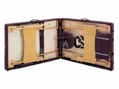 Camilla de masaje plegable 3 secciones madera color vino tinto 02_0001839 < Helloshop26 Online