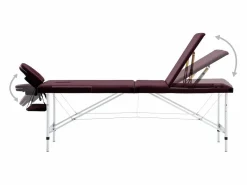 Camilla de masaje plegable camilla de masaje banco sofá portátil terapia cosmética profesional Shiatsu Reiki 3 zonas aluminio morado 02_0001829 < Helloshop26 Best