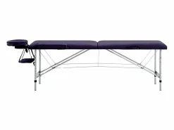Helloshop26 Camilla De Masaje | Camilla de masaje plegable camilla de masaje banco sofá portátil terapia cosmética profesional shiatsu reiki 2 zonas aluminio morado 02_0001810