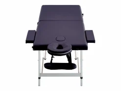Helloshop26 Camilla De Masaje | Camilla de masaje plegable camilla de masaje banco sofá portátil terapia cosmética profesional shiatsu reiki 2 zonas aluminio morado 02_0001810