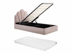 Canapé abatible de concha 90 x 190 cm tela + colchón - CORALUNO < Vente-unique
