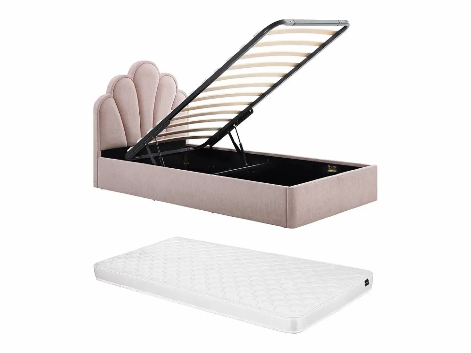 Canapé abatible de concha 90 x 190 cm tela + colchón - CORALUNO < Vente-unique