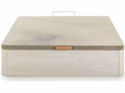 VS Venta-stock Cama Con Canapé|Cama Con Almacenaje | Canapé Abatible Petra 135x190 cm Blanco Nordic de Gran Capacidad