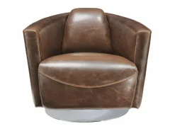 Vente-unique Sillón Club|Sillón De Piel * Canapé 3 places cuir supérieur italien - Chocolat- EMOTION Marru00f3n chocolate