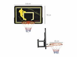 Canasta de baloncesto negro y amarillo 110x90x70 cm < SPORTNOW Clearance