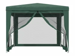 Cenador Y Quiosco * Carpa para fiestas con 4 paredes de malla HDPE 3x3 m ES903213 Verde