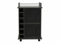 Carrito de Bar Dukat, con ruedas y puerta de cristal 89CM A X 55CM An X 41.5CM P Carbón < TuHome Clearance
