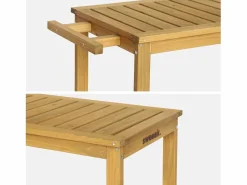 Carrito de cocina exterior de madera con ruedas madera < Sweeek New
