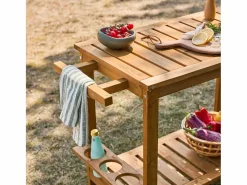 Carrito de cocina exterior de madera con ruedas madera < Sweeek New